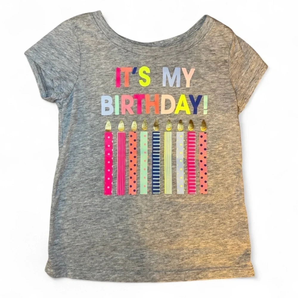Cat & Jack 2T Birthday Tee, Girl, Casual